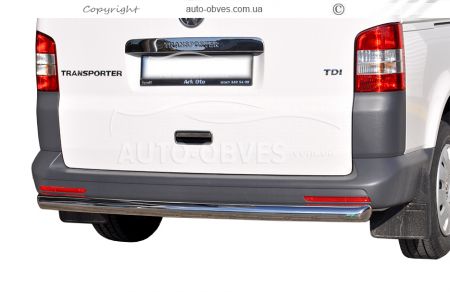 Rear bumper protection Volkswagen T5 Transporter, Multivan - type: single pipe фото 0