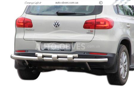 Rear bumper protection VW Tiguan - type: model, with plates фото 0