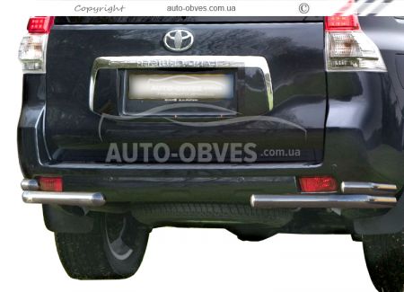 Toyota Prado 150 rear bumper protection - type: double corners фото 3