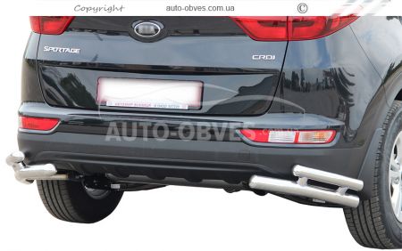 Защита заднего бампера Kia Sportage 2019-2021 - тип: двойные углы фото 0
