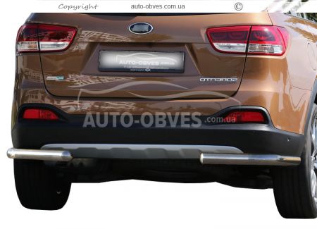 Rear bumper protection Kia Sorento Prime 2015-... - type: single corners фото 0