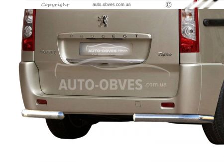 Rear bumper protection Fiat Scudo, Citroen Jumpy, Peugeot Expert 2007-2016- type: single corners фото 0