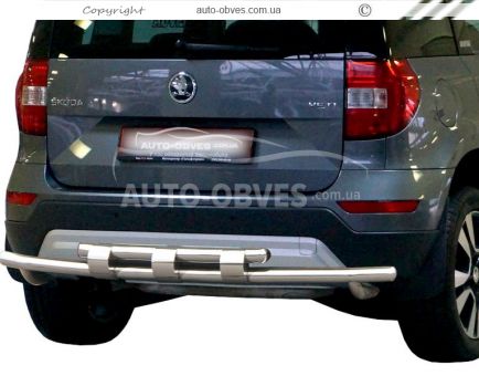 Захист заднього бампера Skoda Yeti - тип: модельний, з пластинами фото 0