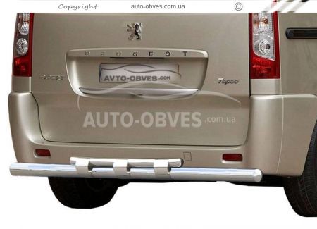 Защита заднего бампера Fiat Scudo, Citroen Jumpy, Peugeot Expert 2007-2016 - тип: модельная, с пластинами фото 0