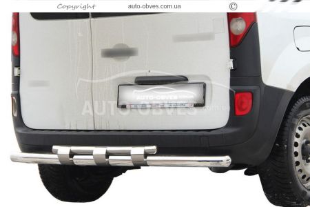 Захист заднього бампера Renault Kangoo 2008-2021 - тип: модельний, з пластинами фото 0