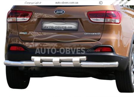 Защита заднего бампера Kia Sorento Prime 2015-2020 - тип: модельная, с пластинами фото 1