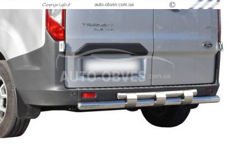 Rear bumper protection Ford Custom 2013-2020 - type: model, with plates фото 0