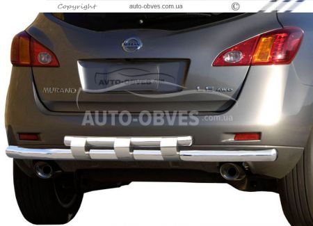Rear bumper protection Nissan Murano 2009-2014 - type: model, with plates фото 0