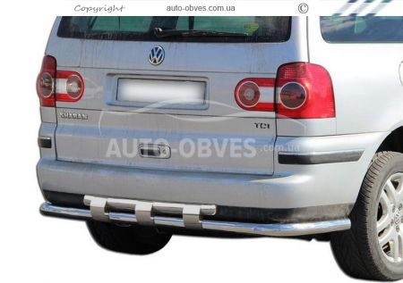 Rear bumper protection Volkswagen Sharan, Ford Galaxy - type: model, with plates фото 0