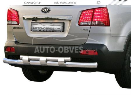 Rear bumper protection Kia Sorento 2010-2012 - type: model, with plates фото 0