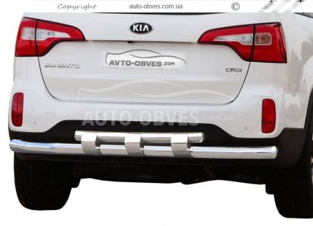 Защита заднего бампера Kia Sorento 2013-2016 - тип: модельная, с пластинами фото 0
