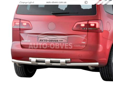 Rear bumper protection Volkswagen Touran 2010-2015 - type: model, with plates фото 0