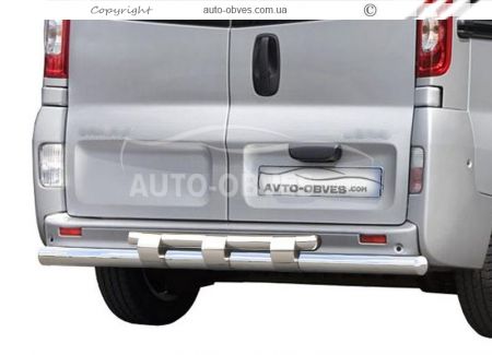 Renault Trafic rear bumper protection - type: model, with plates фото 0