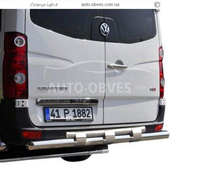 Rear bumper protection Mercedes Sprinter 2006-... - type: model, with plates фото 0