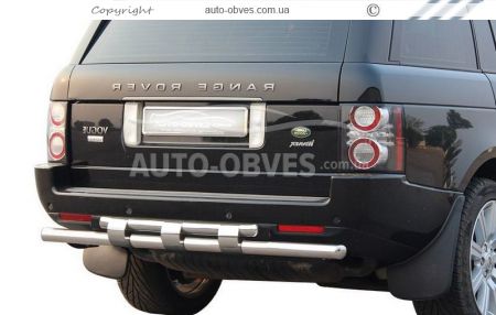 Range Rover Vogue rear bumper protection - type: model, with plates фото 0