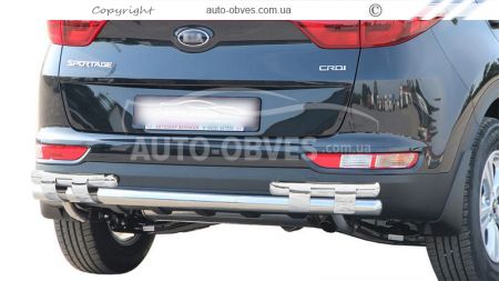 Bumper protection Kia Sportage 2016-2019 - type: on plates, without parking sensors фото 0