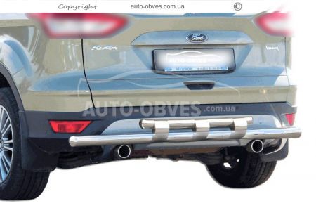 Rear bumper protection Ford Escape 2017-2020 - type: model, with plates фото 0