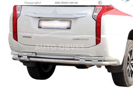 Захист бампера Mitsubishi Pajero Sport 2016-2019 - тип: на пластинах, без парктронників фото 0