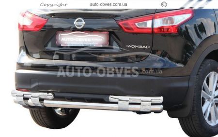 Bumper protection Nissan Qashqai 2014-2017 - type: on plates, without parking sensors фото 0
