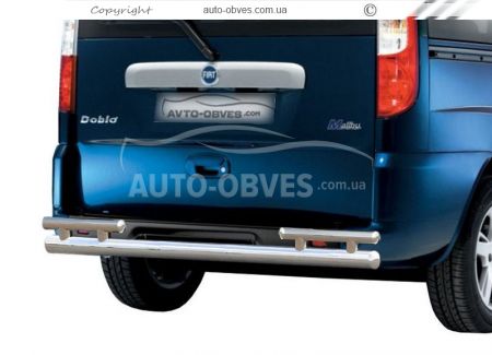 Защита заднего бампера Fiat Doblo 2001-2012 - тип: на стойках, без парктронников фото 0