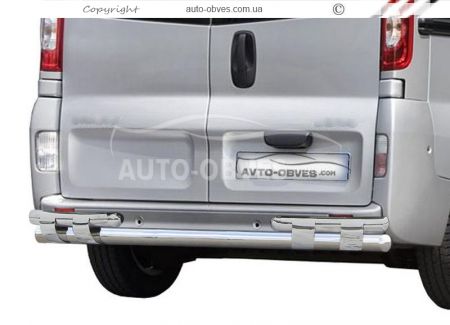 Bumper protection Nissan Primastar - type: on plates, without parking sensors фото 0