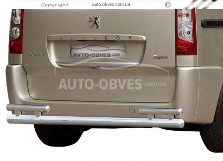 Rear bumper protection Fiat Scudo, Citroen Jumpy, Peugeot Expert 2007-2016 - type: on struts, without parking sensors фото 0