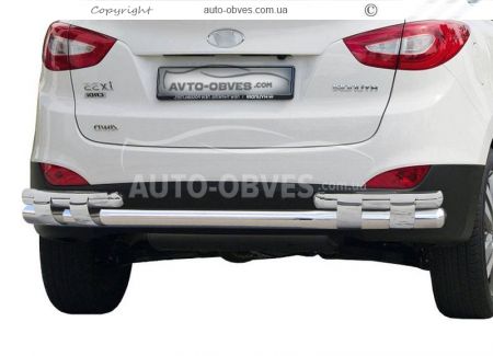 Bumper protection Hyundai ix35 - type: on plates, without parking sensors фото 0