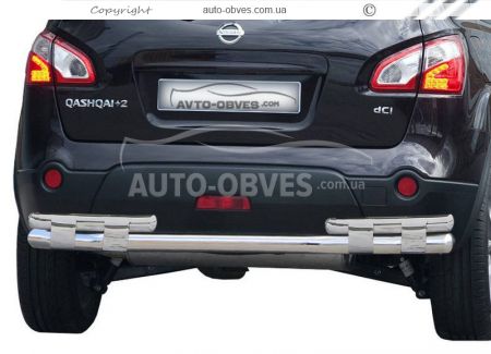 Bumper protection Nissan Qashqai 2007-2014 - type: on plates, without parking sensors фото 0