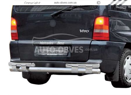 Bumper protection Mercedes Vito - type: on plates, without parking sensors фото 0
