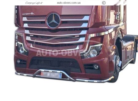 Защита переднего бампера Mercedes Actros MP4 - доп услуга: установка диодов - тип: v2 фото 1