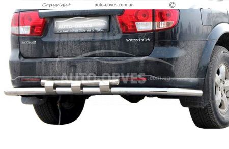 Ssangyong Kyron rear bumper protection - type: model, with plates фото 0
