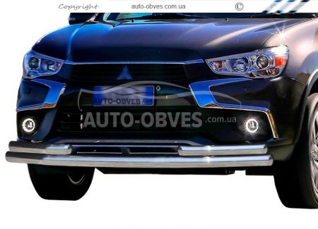 Front bar Mitsubishi ASX 2017-2020 - type: with additional pipes фото 0