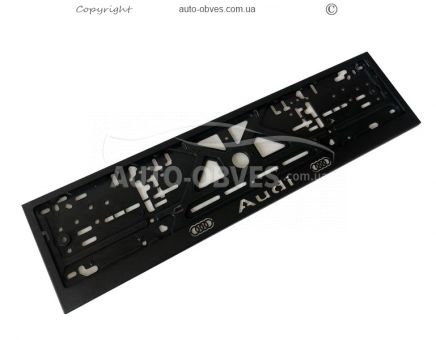 License plate frame for Audi 1 piece black фото 0