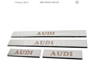 Накладки на пороги Audi A4 B8 2007-2015 - тип: 4 шт фото 0