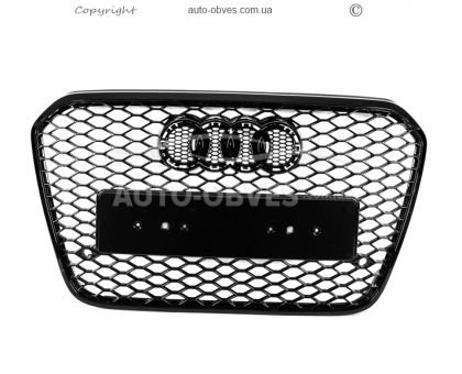 Передня решітка Audi A6 C7 2014-2016 - type: RS style чорна фото 1
