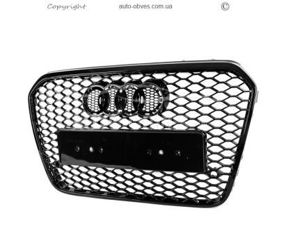 Передня решітка Audi A6 C7 2014-2016 - type: RS style чорна фото 0