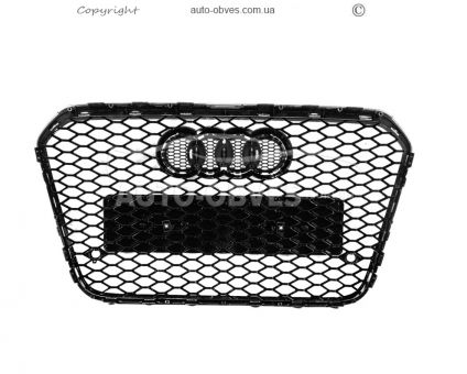 Передня решітка Audi A6 C7 2014-2016 - type: RS style чорна фото 2