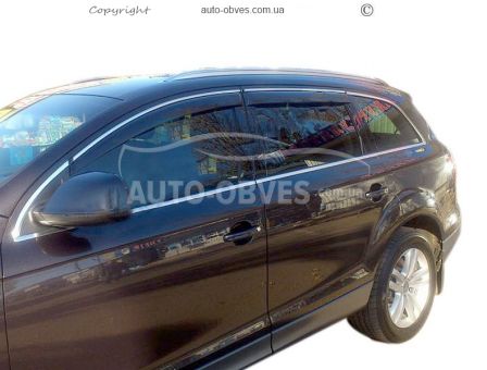 Дефлекторы на окна ветровики Audi Q7 2006-2014 - тип: с хром молдингом фото 0