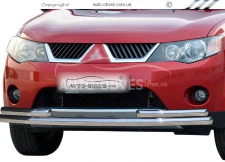 Front bar Mitsubishi Outlander 07-10 - type: with additional tubes фото 0