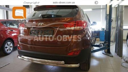 Hyundai ix35 rear bumper protection - type: double mustache фото 3