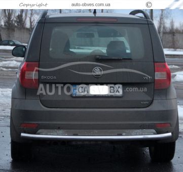 Skoda Yeti rear bumper protection - type: single pipe фото 2