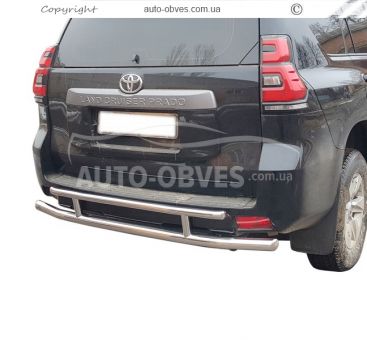 Rear bumper guard Toyota Prado 150 2018-... - type: double фото 0