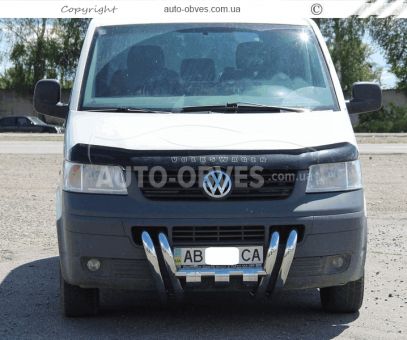 Front bumper protection VW T5 2004-2010 - type: with plates фото 3