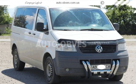 Front bumper protection VW T5 2004-2010 - type: with plates фото 2