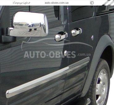Хромированные накладки на зеркала Ford Connect 2009-2014, abs хром фото 4