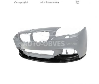 Front bumper lip BMW 5-series F10 - type: lip v2 for M-performance, black photo 3