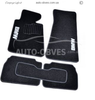 Floor mats BMW 5 E34 1988-1995 - material: - pile, qt 5 pcs, black фото 0