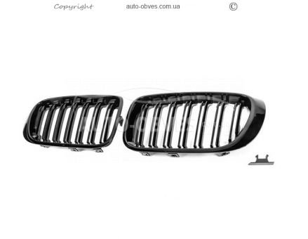 Решітка ніздрі BMW X3 F25 2014-2018 - тип: M-Look чорний глянець фото 0