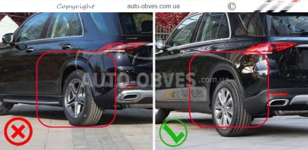 Mudguards model Mercedes GLE 167 - type: set of 4 pieces, with thresholds model 350 фото 2