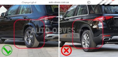 Mud flaps model Mercedes GLE 167 - type: set of 4 pieces, without thresholds model 450 фото 1